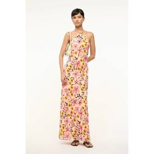 Staud Cubism Slip Maxi Dress in Blossom Floral Tapestry 0
